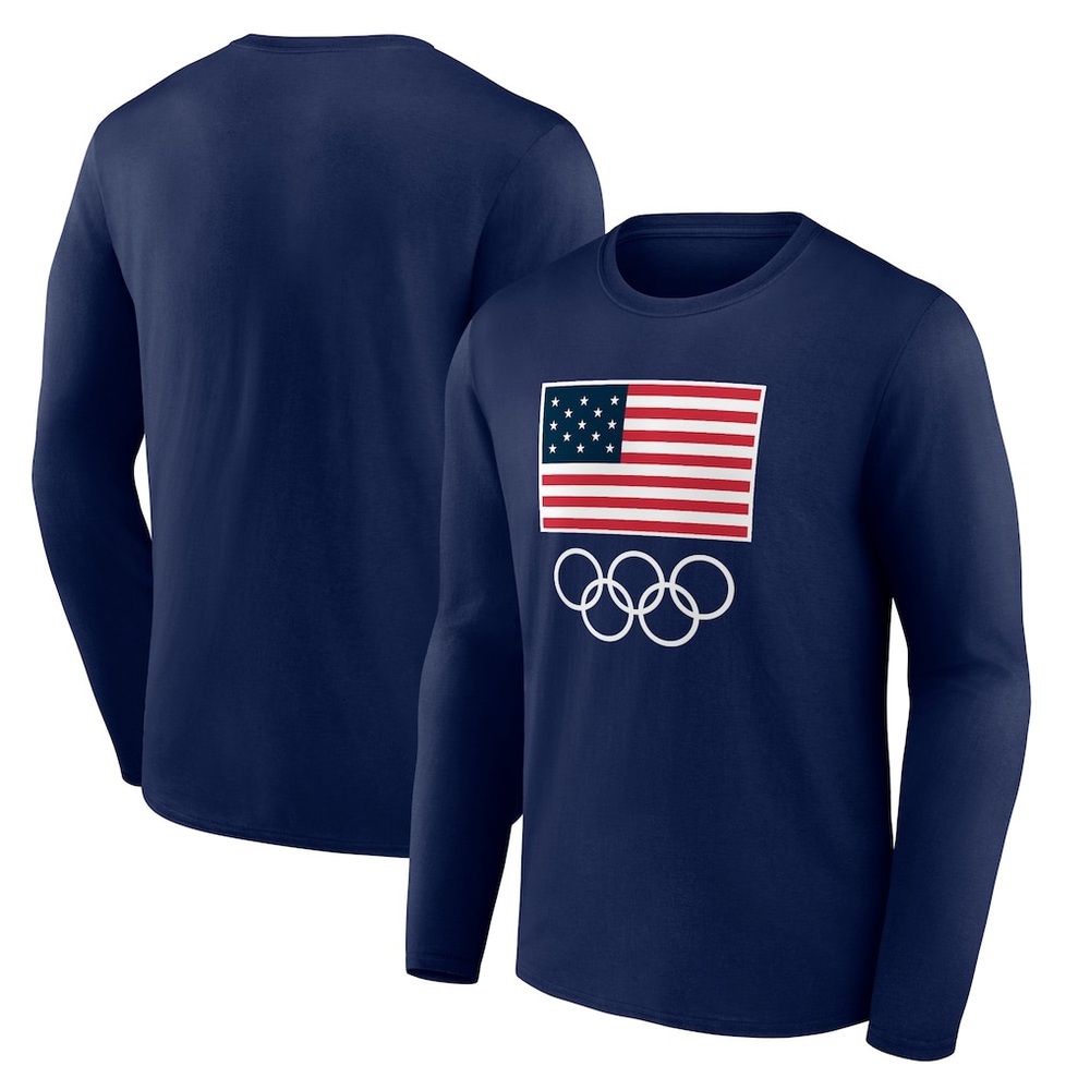 NEW Olympics Team USA Long Sleeve Crewneck Tee Fanatics Mens Size XL *6